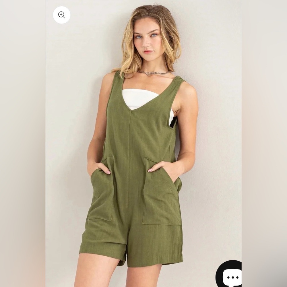 Olive Green Women's Shorts Romper